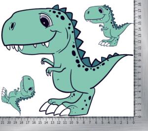 DTF Bügelbilder I20 - Drei Dinosaurier mint (ca. 21 x 18cm)