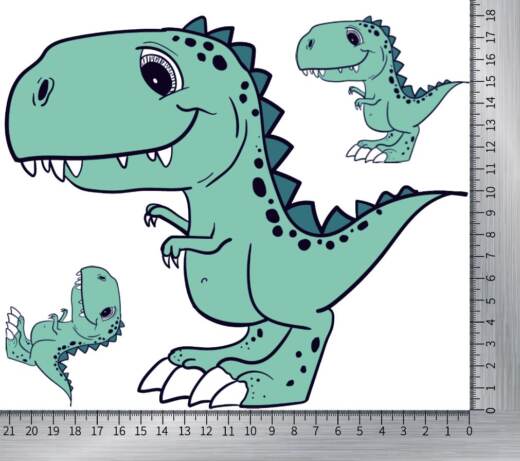 DTF Bügelbilder I20 - Tigerlilly EP - Drei Dinosaurier mint (ca. 21 x 18cm)