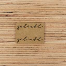 Ein Label zum Einnähen (Seitennaht) - "geliebt geliebt" taupe