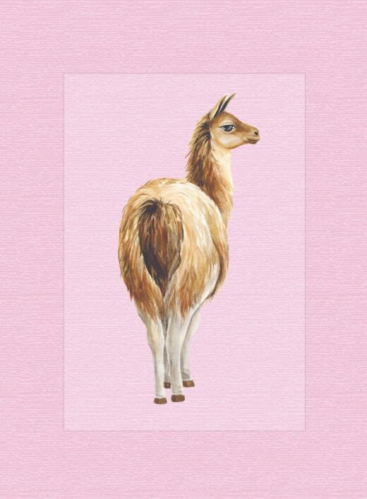 DTF Bügelbild I7 - Lama ( ca. 6,5 x 13,5cm)