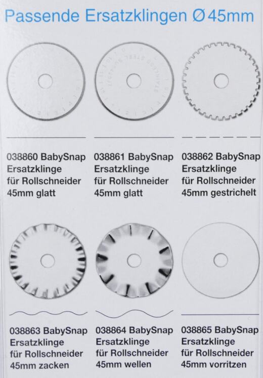 Baby Snap Rollschneider 45mm hellblau