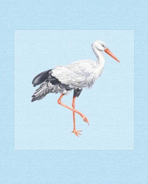 DTF Bügelbild I5 - Storch (ca. 14 x 14,5cm)