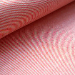 Bio Kuscheljacquard - Stoffonkel - Rippenmuster - koralle