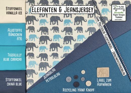 Bio Jeansjersey - Tigerlilly Basic - jeansblau