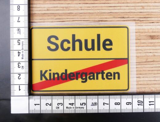 DTF Bügelbild G23 - Tigerlilly EP - Ortsausgangsschild Schulkind klein (ca. 6 x 10cm)