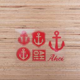 Bügelbilder E23 - rot reflektierend - Ahoi (ca. 9 x 13,5cm)