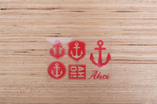 Bügelbilder E23 - rot reflektierend - Ahoi (ca. 9 x 13,5cm)