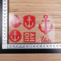 Bügelbilder E23 - rot reflektierend - Ahoi (ca. 9 x 13,5cm) – Bild 2