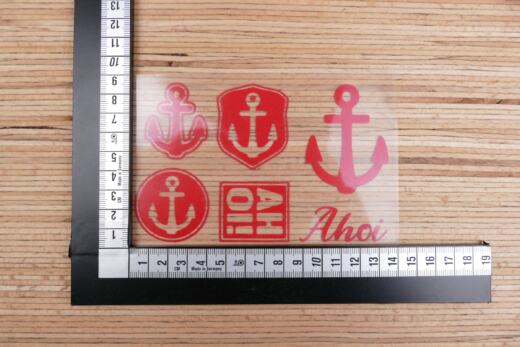 Bügelbilder E23 - rot reflektierend - Ahoi (ca. 9 x 13,5cm)