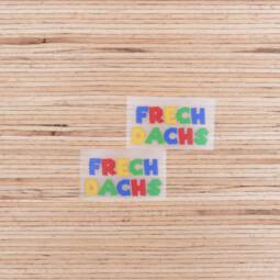 DTF Bügelbilder G24 - Tigerlilly EP - Label "Frechdachs" 2Stück (ca. 2,5 x 5cm)
