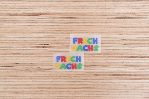 DTF Bügelbilder G24 - Label "Frechdachs" 2Stück (ca. 2,5 x 5cm)