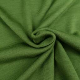 Bio Wolljersey (Interlock) uni - moosgrün