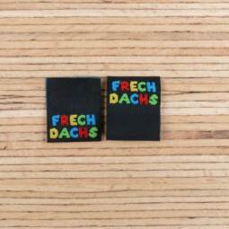 Zwei Weblabel zum Einnähen – Tigerlilly EP – "FRECHDACHS"