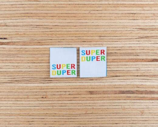 Zwei Weblabel zum Einnähen – Tigerlilly EP – "SUPER DUPER"