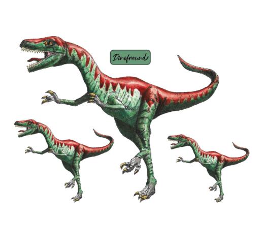 DTF Bügelbilder X2 - Eustreptospondylus (3er Set) (ca. 29,5 x 28,5cm)