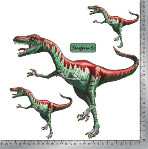 DTF Bügelbilder X2 - Eustreptospondylus (3er Set) (ca. 29,5 x 28,5cm)