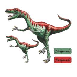 DTF Bügelbilder J22 - Tigerlilly EP - Eustreptospondylus (2er Set) (ca. 18 x 22cm)