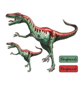 DTF Bügelbilder J22 - Eustreptospondylus (2er Set) (ca. 18 x 22cm)