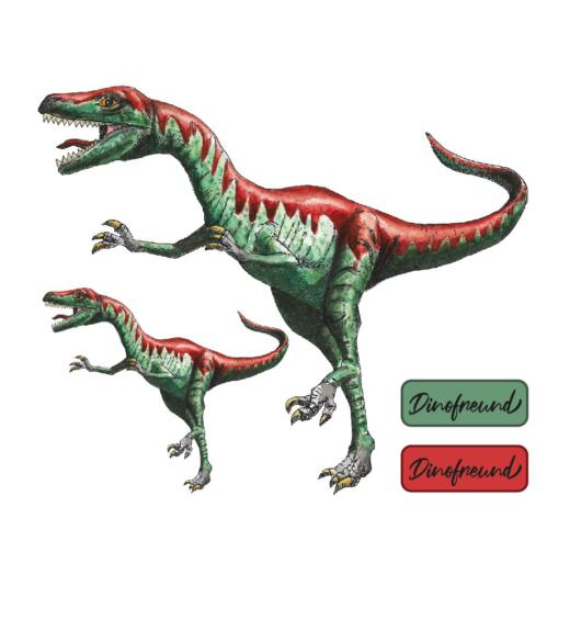 DTF Bügelbilder J22 - Eustreptospondylus (2er Set) (ca. 18 x 22cm)