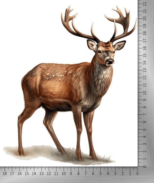 DTF Bügelbild M4 - Hirsch groß (ca. 22 x 18cm)