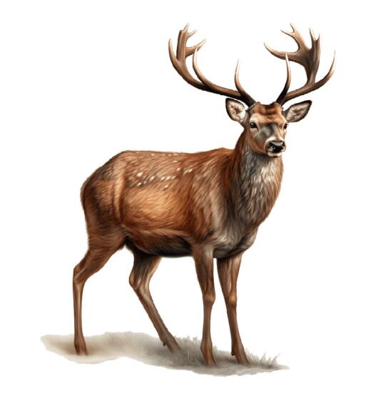 DTF Bügelbild M4 - Hirsch groß (ca. 22 x 18cm)