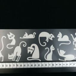 Bügelbilder K2 - silber reflektierend - Katzen klein (ca. 28,5 x 9cm) – Bild 3