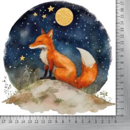 DTF Bügelbild J11 - Gute Nacht Fuchs (ca. 17,5 x 17,5cm) – Bild 2