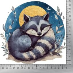 DTF Bügelbild J10 - Gute Nacht Waschbär (ca. 17 x 17,5cm) – Bild 2