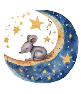 DTF Bügelbild J9 - Gute Nacht Maus (ca. 17,5 x 17,5cm)