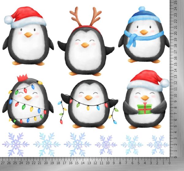 DTF Bügelbilder J14 - Tigerlilly EP - weihnachtliche Pinguine