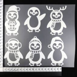 Bügelbilder K3 - silber reflektierend - Winter Pinguine (ca. 20,5 x 21,5cm) – Bild 2