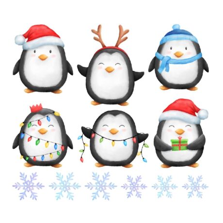 DTF Bügelbilder J14 - Tigerlilly EP - weihnachtliche Pinguine – Bild 1