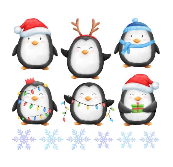 DTF Bügelbilder J14 - Tigerlilly EP - weihnachtliche Pinguine