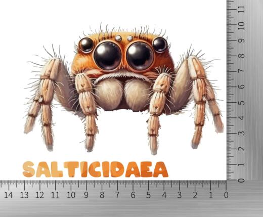 DTF Bügelbild L9 - Springspinne (ca. 13 x 10cm)