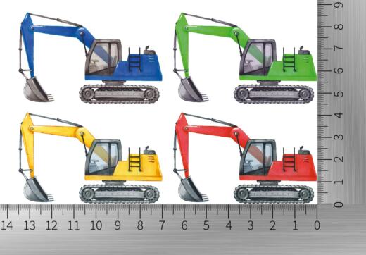 DTF Bügelbilder L29 - Mini Bagger Set (ca. 8,5 x 13,5cm)