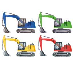 DTF Bügelbilder L29 - Tigerlilly EP - Mini Bagger Set (ca. 8,5 x 13,5cm)