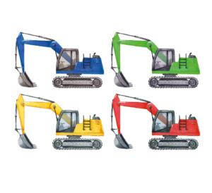 DTF Bügelbilder L29 - Mini Bagger Set (ca. 8,5 x 13,5cm)