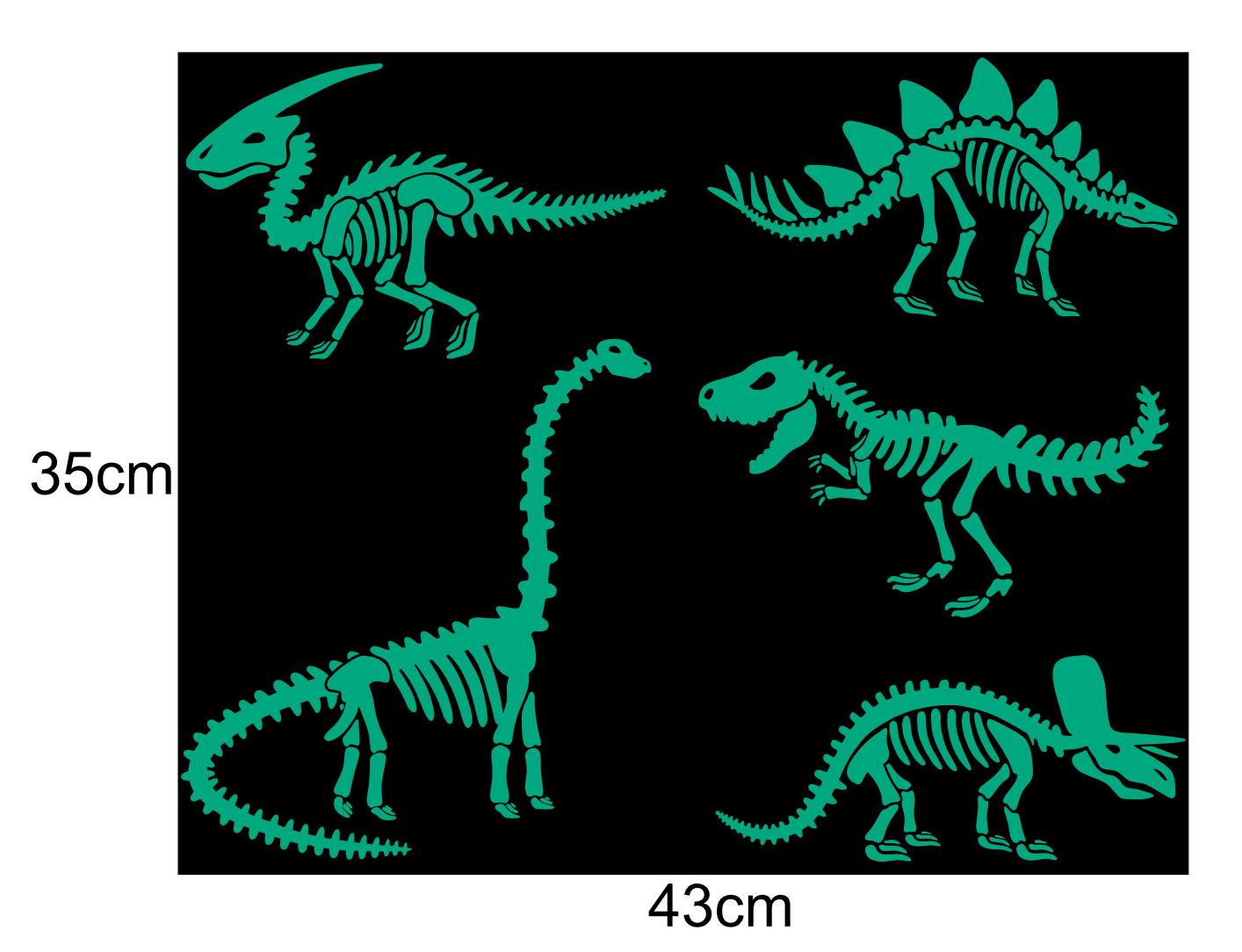 Dinoskelette grün reflektierend 2