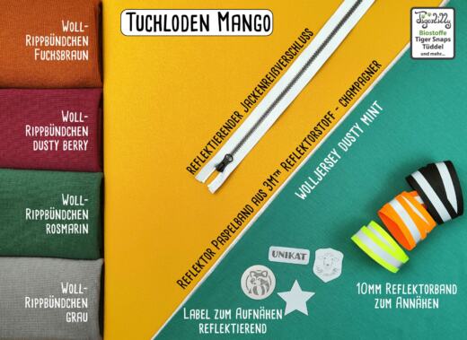 Bio Tuchloden aus 100% Wolle - mango