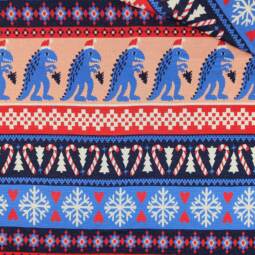 Bio Jacquardjersey - Albstoffe (Hamburger Liebe) - Knitty Rexmas rot/blau