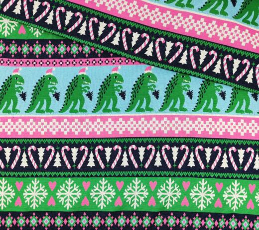 Bio Jacquardjersey - Albstoffe (Hamburger Liebe) - Knitty Rexmas grün/pink