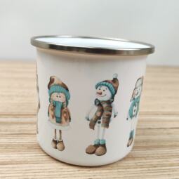 Ein Emaillebecher 300ml - Tigerlilly EP - Elch & Schneemann – Bild 2