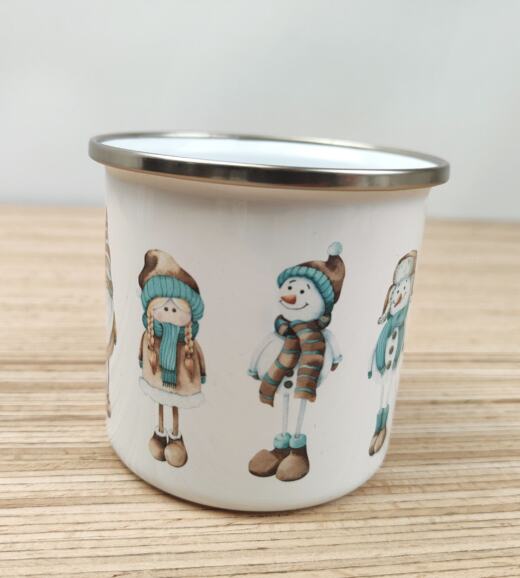 Ein Emaillebecher 300ml - Tigerlilly EP - Elch & Schneemann