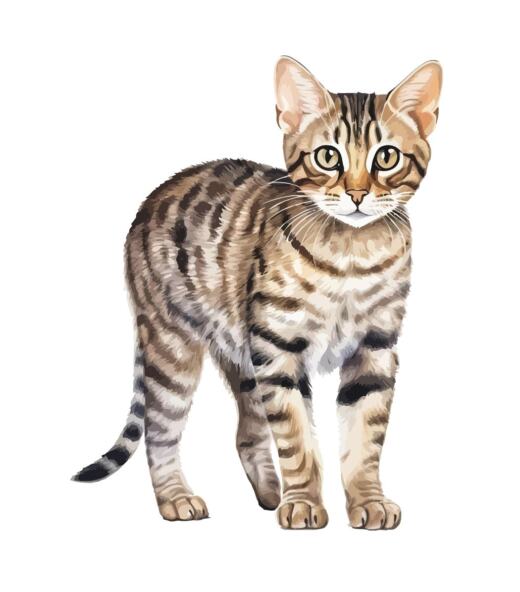 DTF Bügelbild E14 - Katze grau getigert (ca. 8,5x6,5cm)