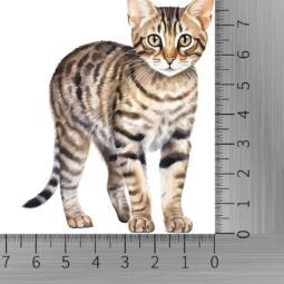 DTF Bügelbild E14 - Katze grau getigert (ca. 8,5x6,5cm) – Bild 2