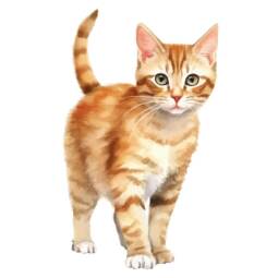 DTF Bügelbild E10 - Tigerlilly EP - Katze rot getigert (ca. 9,5 x 5,5cm)