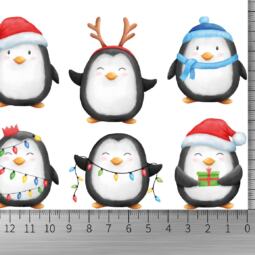 DTF Bügelbilder L30 - Tigerlilly EP - Mini Set weihnachtliche Pinguine (ca. 13,5 x 10cm) – Bild 2