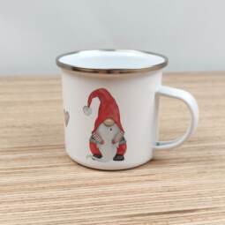 Ein Emaillebecher 300ml - Tigerlilly EP - Wichtel rot