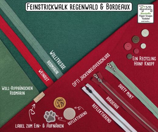 Bio Feinstrickwalk (Merino) - bordeaux