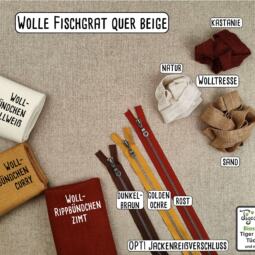 Bio Fischgrat quer aus 100% Wolle - beige – Bild 4
